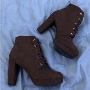 brown heeled boots